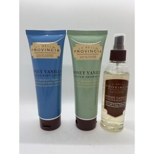 La Bella Provincia Honey Vanilla Body Lotion Shower Gel Mist Set 6 oz